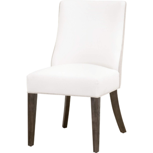 Duet Dining Chair in French Linen, Pearl Fabric & Brown Wood 6491UP.BBA/LPPRL/BIS (Set of 2)